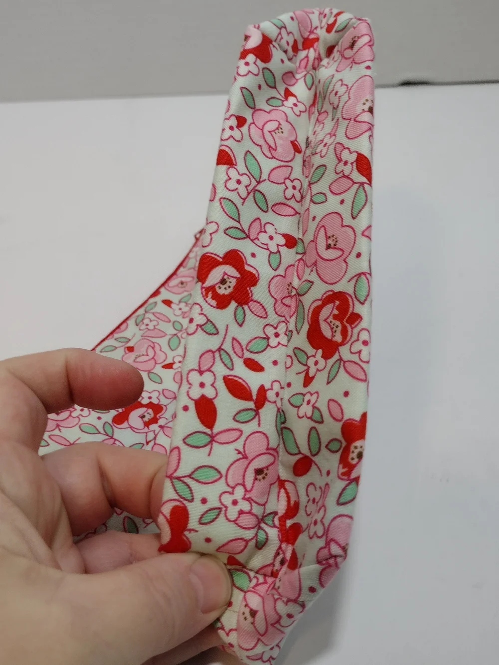 Handmade Floral Zipper Pouch Pink And Red